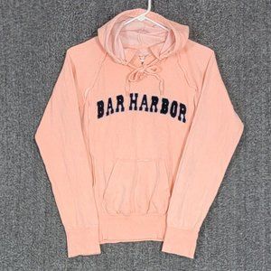 Bar Harbor Hoodie Womens Small Orange Long Sleeve Pullover Hooded Shirt Top